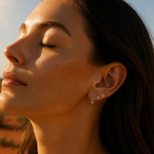 Load image into Gallery viewer, Beaded Hoop 925 Sterling Silver Earrings