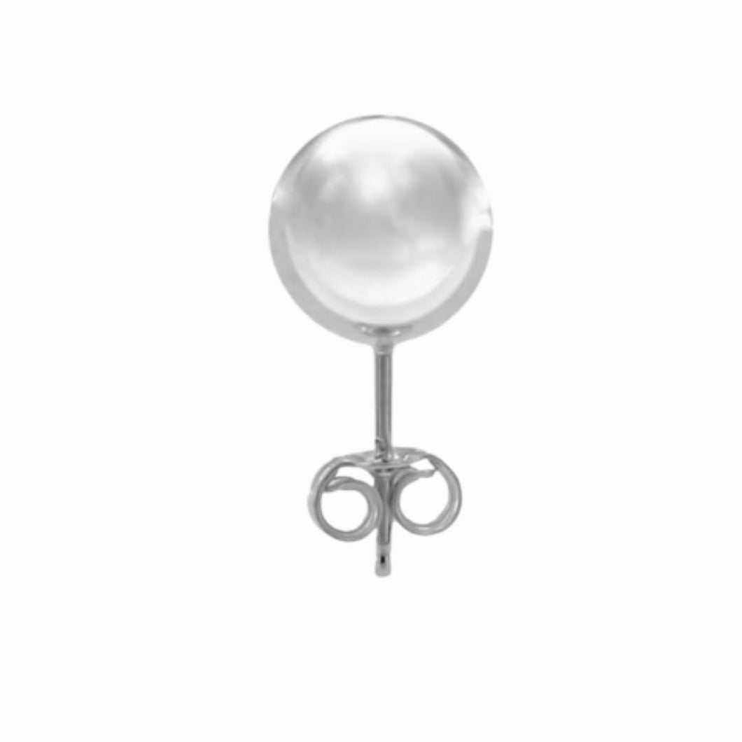 Ball Earrings 925 Sterling Silver 8mm