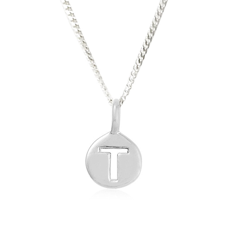 T - Thrilling - Little Letter Tag Necklace